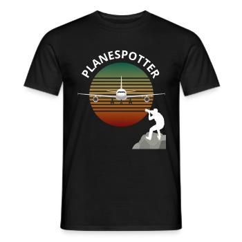 Planespotter Aircraft Watch Gift - Men's T-Shirt - black - Front - AI Model Male 178 light (178cm)