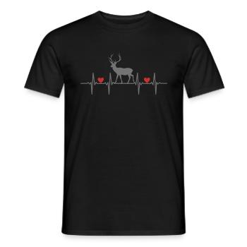 Cerf Cerf Vache Roe Deer Chevreuil Forêt Cerf - T-shirt homme - noir - Devant - AI Model Male 178 light (178cm)