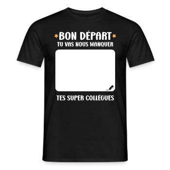 Bon départ tu vas nous manquer - T-shirt homme - noir - Devant - AI Model Male 178 light (178cm)