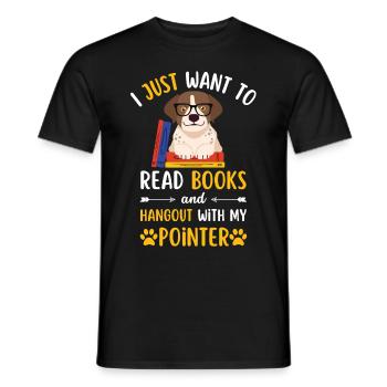 Sweet English Pointer Book Books kawaii - Men's T-Shirt - black - Front - AI Model Male 178 light (178cm)