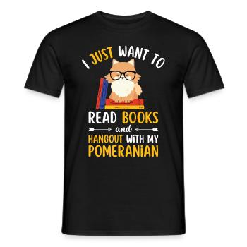 Sweet Dwarf Spitz Livre Livres kawaii - T-shirt homme - noir - Devant - AI Model Male 178 light (178cm)