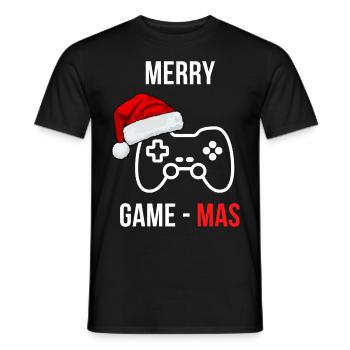 MERRY GAME - MAS Game Gaming X - mas Weihnachten - Männer T-Shirt - Schwarz - Vorne - AI Model Male 178 light (178cm)