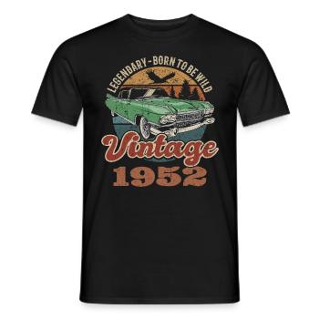 Vintage retro 1952 birthday 1952 - Men's T-Shirt - black - Front - AI Model Male 178 light (178cm)