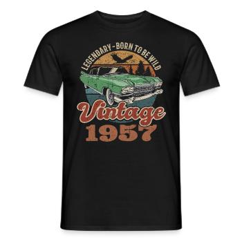 Vintage retro 1957 birthday 1957 - Men's T-Shirt - black - Front - AI Model Male 178 light (178cm)