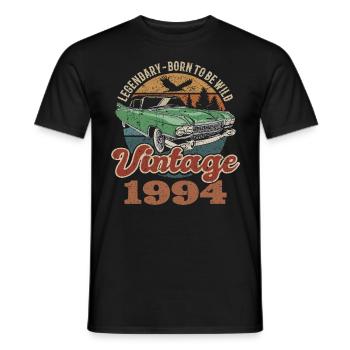 Vintage rétro 1994 anniversaire 1994 - T-shirt homme - noir - Devant - AI Model Male 178 light (178cm)