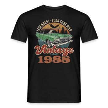 Vintage rétro 1988 anniversaire 1988 - T-shirt homme - noir - Devant - AI Model Male 178 light (178cm)