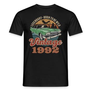 Vintage retro 1992 birthday 1992 - Men's T-Shirt - black - Front - AI Model Male 178 light (178cm)