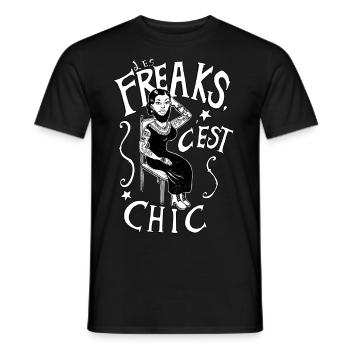 freaks - Men's T-Shirt - black - Front - AI Model Male 178 light (178cm)