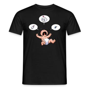 CD - Baby Kreisch Flasche Windel Schnuller Essen - - Männer T-Shirt - Schwarz - Vorne - AI Model Male 178 light (178cm)