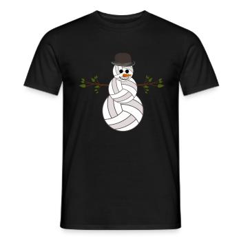 Volley-ball Volley-ball Bonhomme de neige Boules de Noël - T-shirt homme - noir - Devant - AI Model Male 178 light (178cm)