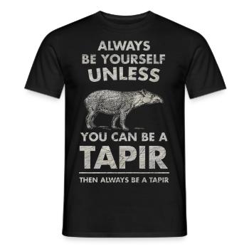 Tapir animal trunk zoo animal vintage gift - Men's T-Shirt - black - Front - AI Model Male 178 light (178cm)