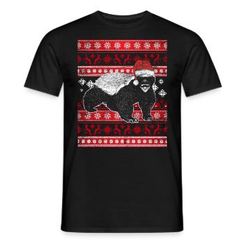 Ugly Christmas Honigdachs - T-shirt homme - noir - Devant - AI Model Male 178 light (178cm)