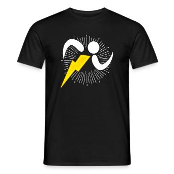Jogging Running Flash Flash Sports Gave - Mænd T-shirt - sort - Foran - AI Model Male 178 light (178cm)