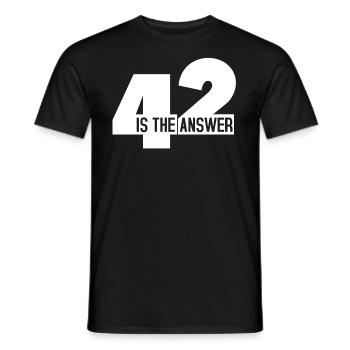 42 - Men's T-Shirt - black - Front - AI Model Male 178 light (178cm)