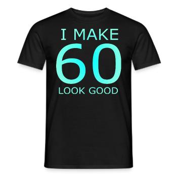 60 ans je fais bien paraître 60 - T-shirt homme - noir - Devant - AI Model Male 178 light (178cm)