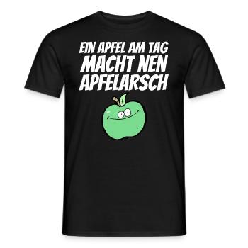 Obst Apfel Po Arsch süß witzig gesund Sexy Blatt - Männer T-Shirt - Schwarz - Vorne - AI Model Male 178 light (178cm)