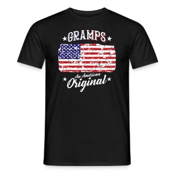 America - Men's T-Shirt - black - Front - AI Model Male 178 light (178cm)