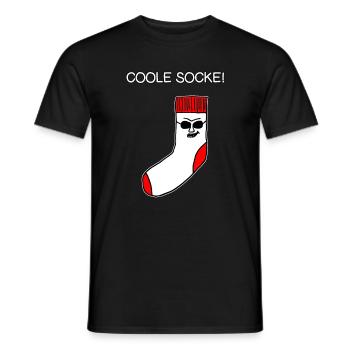 Cool sock - cartoon, funny saying, gift idea - Men's T-Shirt - black - Front - AI Model Male 178 light (178cm)