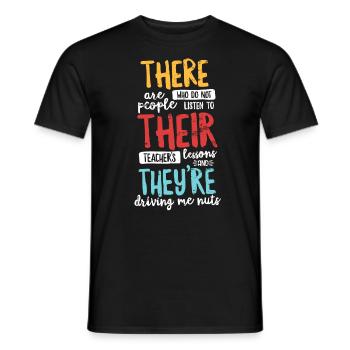 Là, ils sont T Shirt Grammaire anglaise - T-shirt homme - noir - Devant - AI Model Male 178 light (178cm)