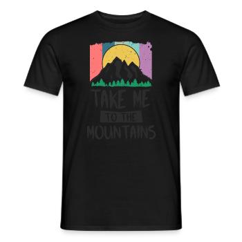 Take Me To The Mountains TShirt - Outdoor Hiking - Men's T-Shirt - black - Front - AI Model Male 178 light (178cm)