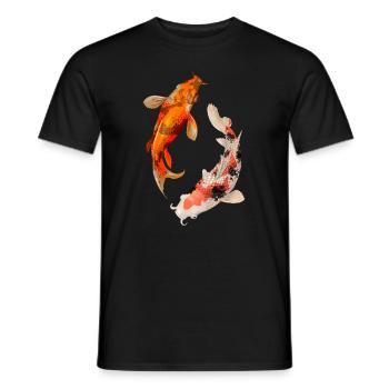 Koi fish Japan Japanese carp drawing fish - Men's T-Shirt - black - Front - AI Model Male 178 light (178cm)