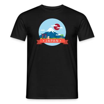 Japan Fuji Japanese Cartoon Japanese Asia Motif - Men's T-Shirt - black - Front - AI Model Male 178 light (178cm)