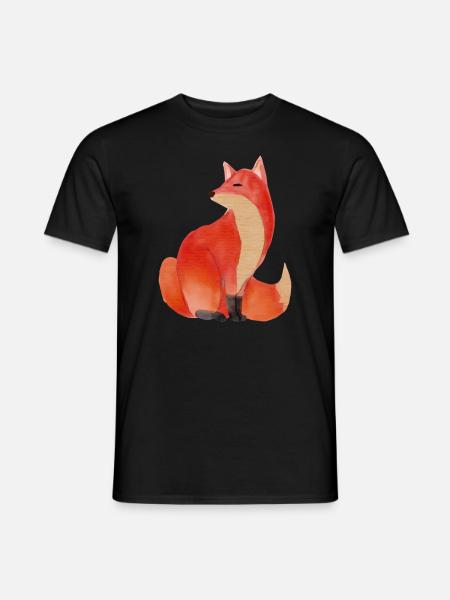 Fuchs Füchse Zeichnung Waldbewohner Tier Tiere - Männer T-Shirt - Schwarz
