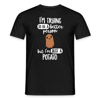 J'essaie d'être une meilleure personne mais juste une - T-shirt homme - noir - Devant - AI Model Male 178 light (178cm)