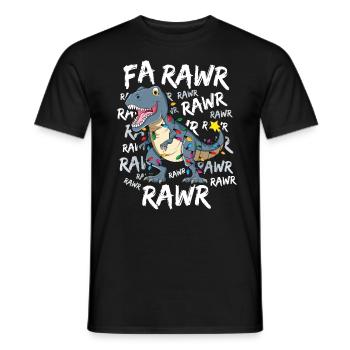 Dinosaur Christmas TShirt Fa Rawr Boys Kids - Men's T-Shirt - black - Front - AI Model Male 178 light (178cm)