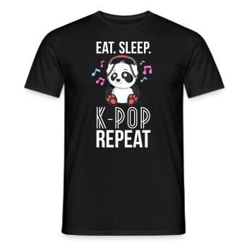 Mangez Sommeil KPop Répétez TShirt Ados Panda KPop - T-shirt homme - noir - Devant - AI Model Male 178 light (178cm)