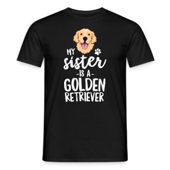 Meine Schwester ist ein Golden Retriever TShirt Kid Dog - Männer T-Shirt - Schwarz - Vorne - AI Model Male 178 light (178cm)