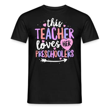 Ce professeur aime ses enfants d'âge préscolaire T-shirt - T-shirt homme - noir - Devant - AI Model Male 178 light (178cm)