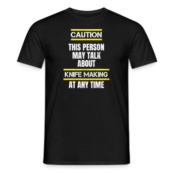 Faire du couteau avec prudence peut parler de cadeau - T-shirt homme - noir - Devant - AI Model Male 178 light (178cm)