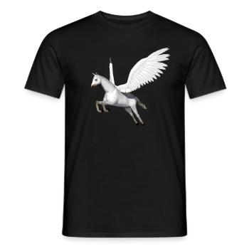 Pegasus, cheval, cheval volant, cheval avec aile - T-shirt homme - noir - Devant - AI Model Male 178 light (178cm)