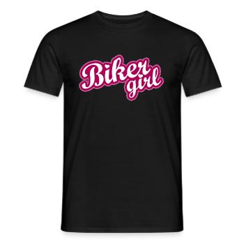 Biker Girl Schriftzug - Männer T-Shirt - Schwarz - Vorne - AI Model Male 178 light (178cm)