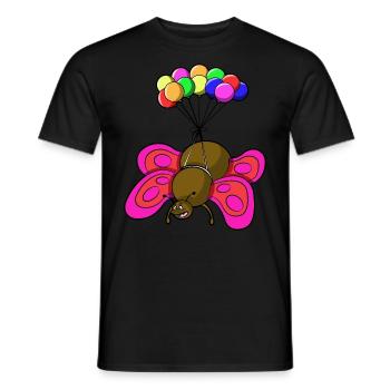 TAKE IT EASY BIG BUTTERFLY - So many ways to fly - Men's T-Shirt - black - Front - AI Model Male 178 light (178cm)
