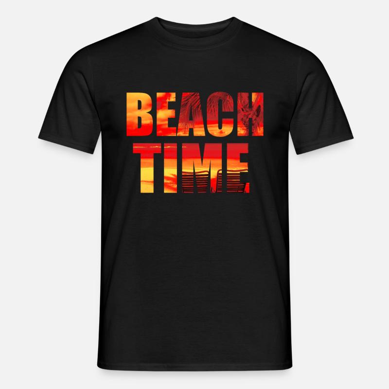 Zeit am Strand - Männer T-Shirt - Schwarz