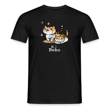 Neko anime japon chat kawaii otaku cadeau - T-shirt homme - noir - Devant - AI Model Male 178 light (178cm)