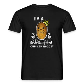 Chicken nugget - Men's T-Shirt - black - Front - AI Model Male 178 light (178cm)
