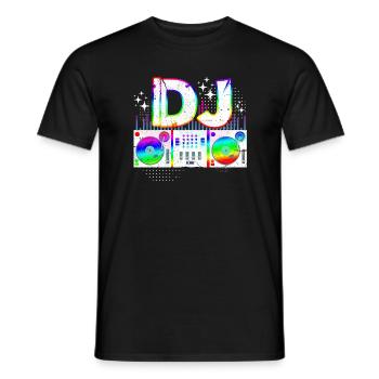 DJ Djing Disc Jockey Disc Jockey Party Gift - Men's T-Shirt - black - Front - AI Model Male 178 light (178cm)