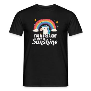 Unicorn Unicorn Rainbow Sunshine Gift - T-shirt homme - noir - Devant - AI Model Male 178 light (178cm)