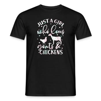 Huhn Ziege Hühner Ziegen Girl Mädchen Geschenk - Männer T-Shirt - Schwarz - Vorne - AI Model Male 178 light (178cm)