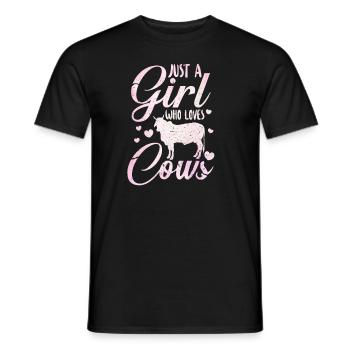 Cow Girl Cows Cow Lovers Peasant Girl Gift - Men's T-Shirt - black - Front - AI Model Male 178 light (178cm)