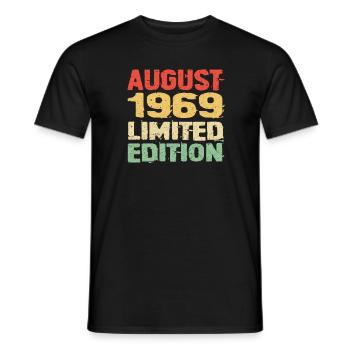 August 1969 - Männer T-Shirt - Schwarz - Vorne - AI Model Male 178 light (178cm)