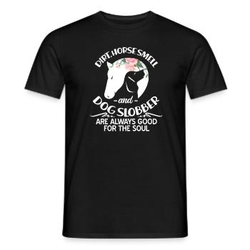 Horse dog - Men's T-Shirt - black - Front - AI Model Male 178 light (178cm)