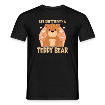 Teddybär - Männer T-Shirt - Schwarz - Vorne - AI Model Male 178 light (178cm)