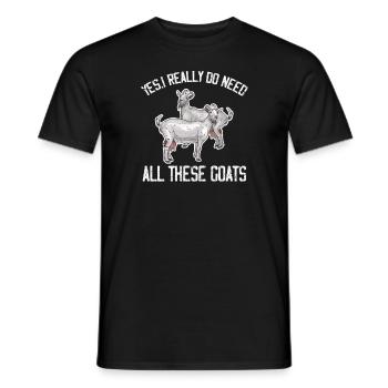 Goat goat goat goat farmer gift - Men's T-Shirt - black - Front - AI Model Male 178 light (178cm)