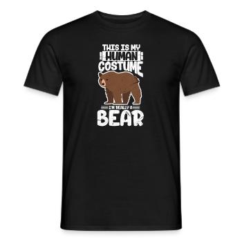 Costume d'ours - T-shirt homme - noir - Devant - AI Model Male 178 light (178cm)
