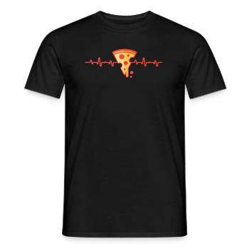 Pizza Heartbeat - Men's T-Shirt - black - Front - AI Model Male 178 light (178cm)
