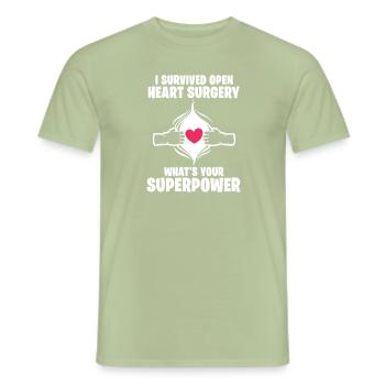 Herz Operation - Männer T-Shirt - Sage - Vorne - AI Model Male 178 light (178cm)